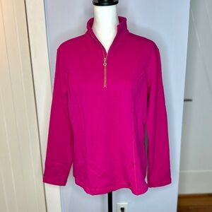 Nils fuchsia 1/4 zip semi-fitted insulated base layer/sweatshirt. Skiing. SZ XL